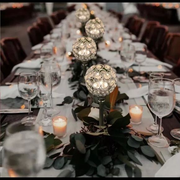 Crystal Metal tealight Bling Bowl candle holders 3 Piece - Picture 4 of 6